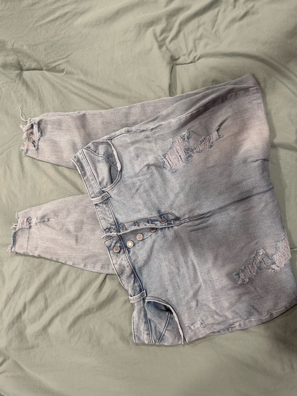 Maurices Distressed Light Gray Skinny Jeans